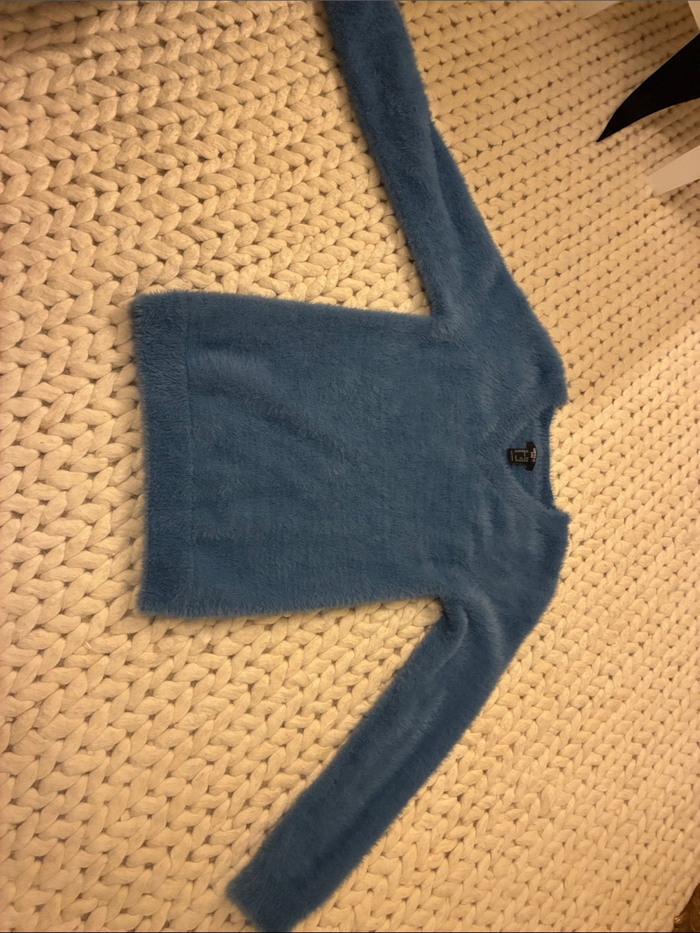 Forever 21 Plush Blue Crew Neck Sweater